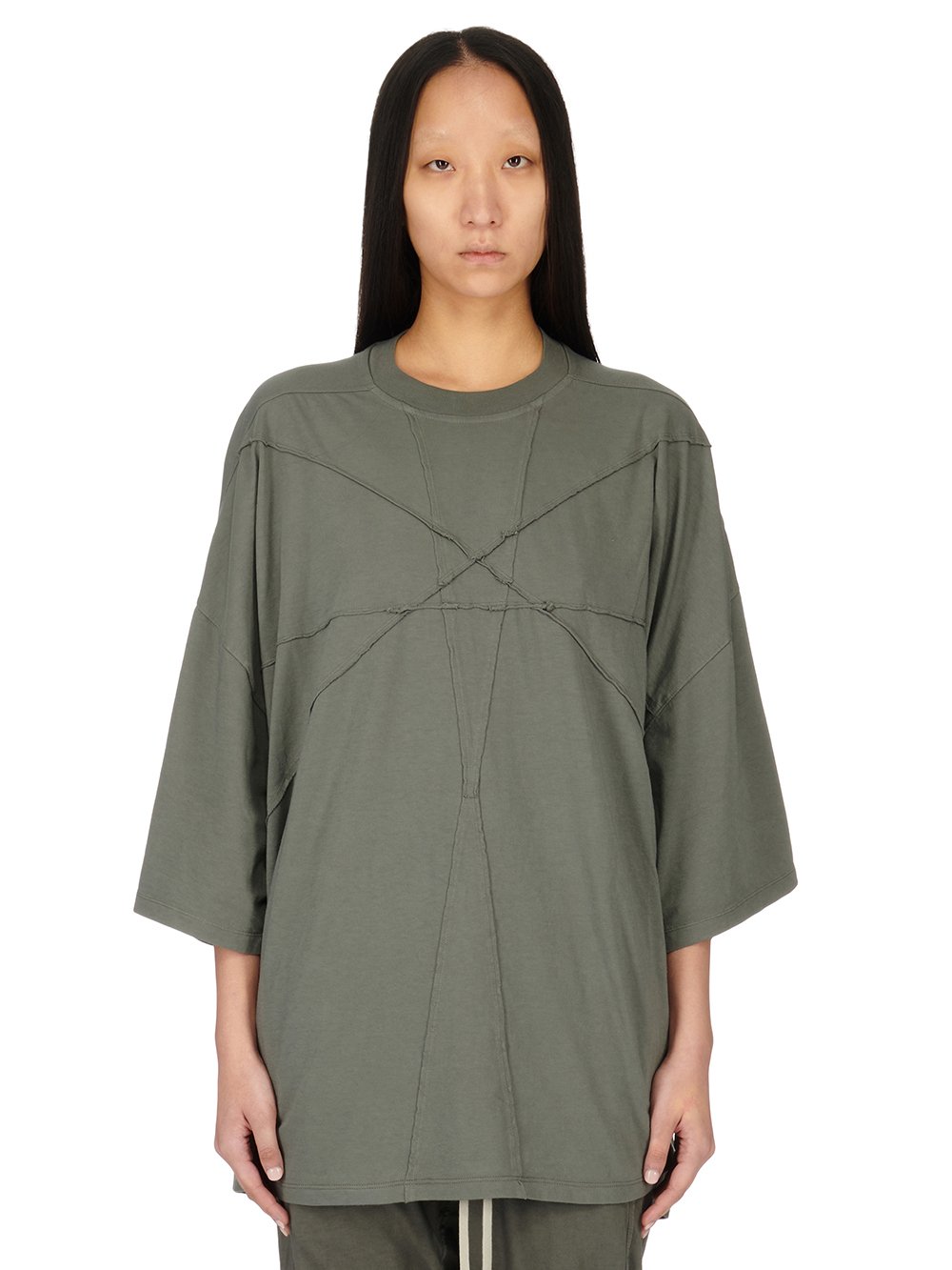 RICK OWENS FW23 LUXOR TOMMY T IN HUSTLER BLUE MEDIUM WEIGHT COTTON JERSEY RICK OWENS FW23 LUXOR TOMMY T IN HUSTLER BLUE MEDIUM WEIGHT COTTON JERSEY