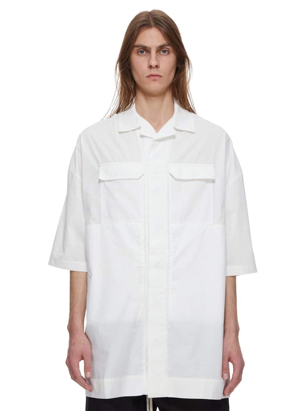 RICK OWENS FW23 LUXOR MAGNUM TOMMY SHIRT IN COTTON POPLIN