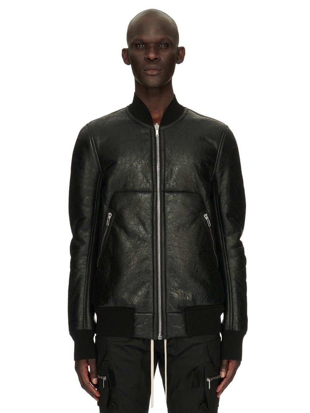 RICK OWENS FW23 LUXOR CLASSIC FLIGHT IN BLACK BUTTER LAMB SHEARLING