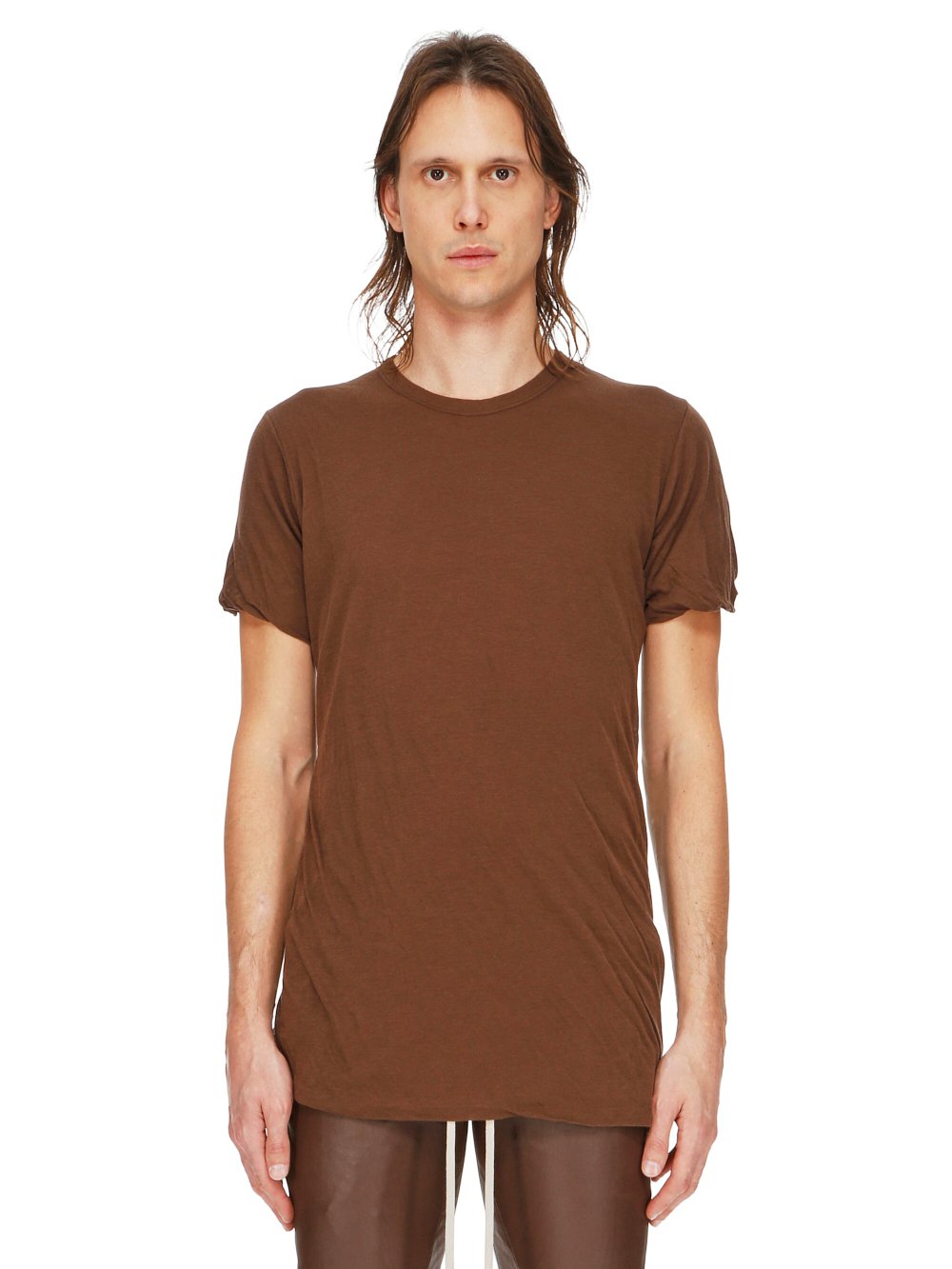 RICK OWENS FW23 LUXOR DOUBLE SS T IN BROWN UNSTABLE COTTON RICK OWENS FW23 LUXOR DOUBLE SS T IN BROWN UNSTABLE COTTON