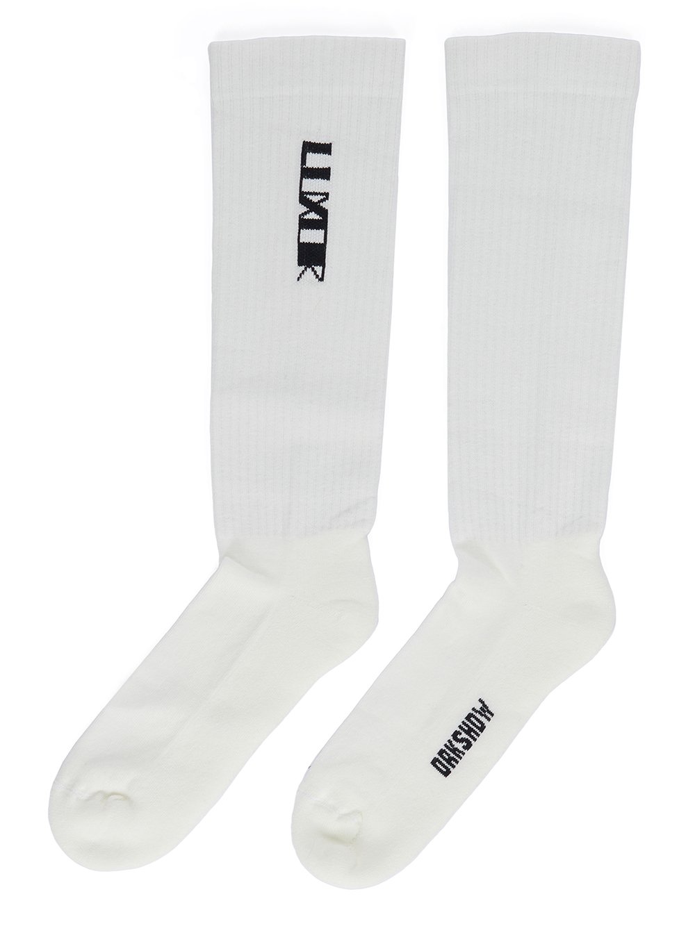 DRKSHDW FW23 LUXOR LUXOR SOCKS IN MILK AND BLACK COTTON KNIT DRKSHDW FW23 LUXOR LUXOR SOCKS IN MILK AND BLACK COTTON KNIT