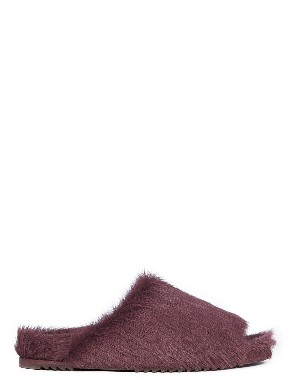RICK OWENS FW23 LUXOR SLIDE GRANOLAS IN AMETHYST PURPLE LONG HAIR PONY RICK OWENS FW23 LUXOR SLIDE GRANOLAS IN AMETHYST PURPLE LONG HAIR PONY
