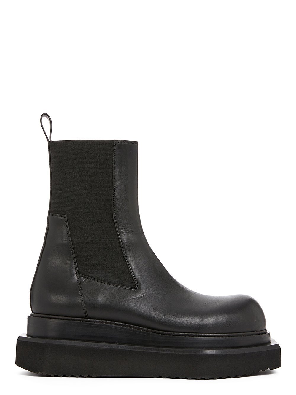RICK OWENS FW23 LUXOR BEATLE TURBO CYCLOPS IN BLACK CORTINA GREASE CALF LEATHER RICK OWENS FW23 LUXOR BEATLE TURBO CYCLOPS IN BLACK CORTINA GREASE CALF LEATHER