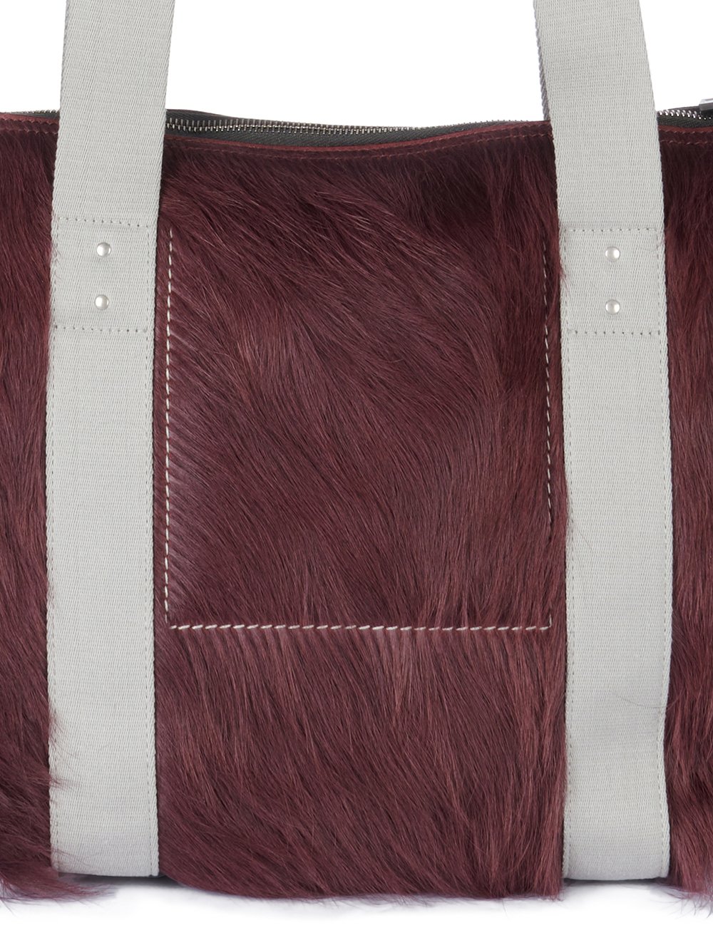 RICK OWENS FW23 LUXOR MINI TROLLEY IN AMETHYST AND OYSTER LONG HAIR PONY