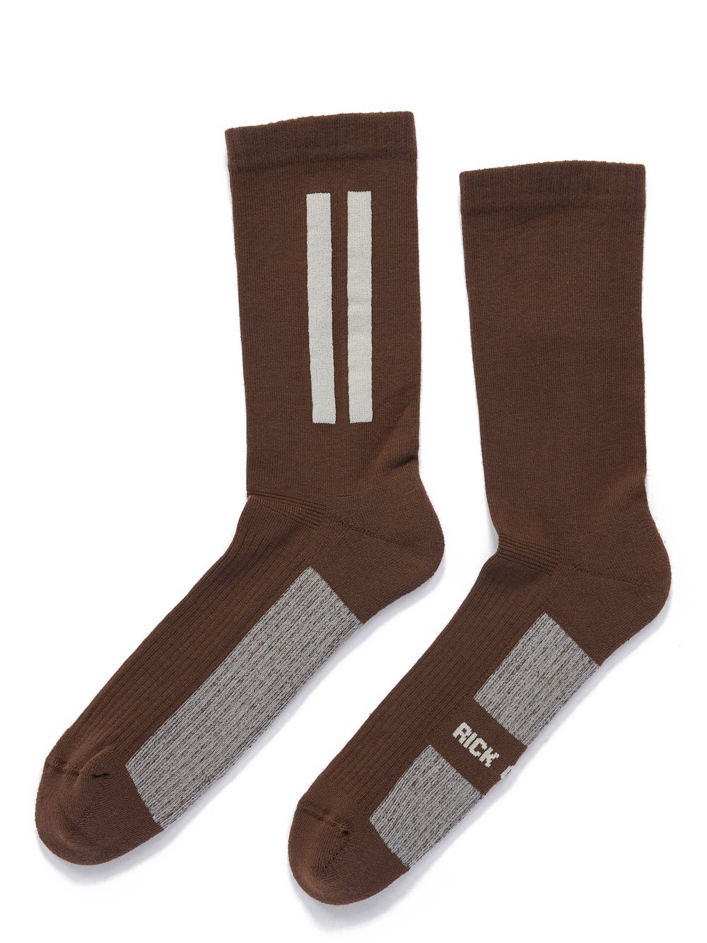 RICK OWENS FW23 LUXOR GLITTER SOCKS IN BROWN AND PEARL COTTON KNIT RICK OWENS FW23 LUXOR GLITTER SOCKS IN BROWN AND PEARL COTTON KNIT