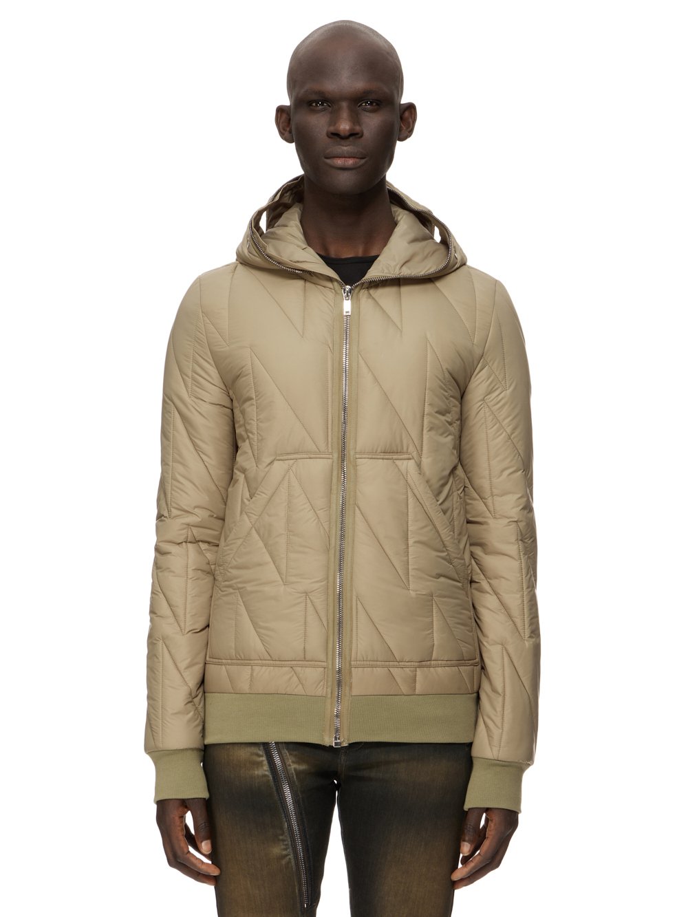 RICK OWENS FW23 LUXOR GIMP JKT IN PALE GREEN RECYCLED NYLON