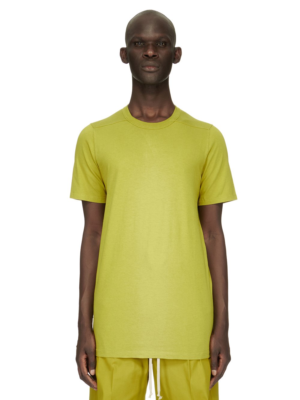 RICK OWENS FW23 LUXOR LEVEL T IN ACID YELLOW CLASSIC COTTON JERSEY