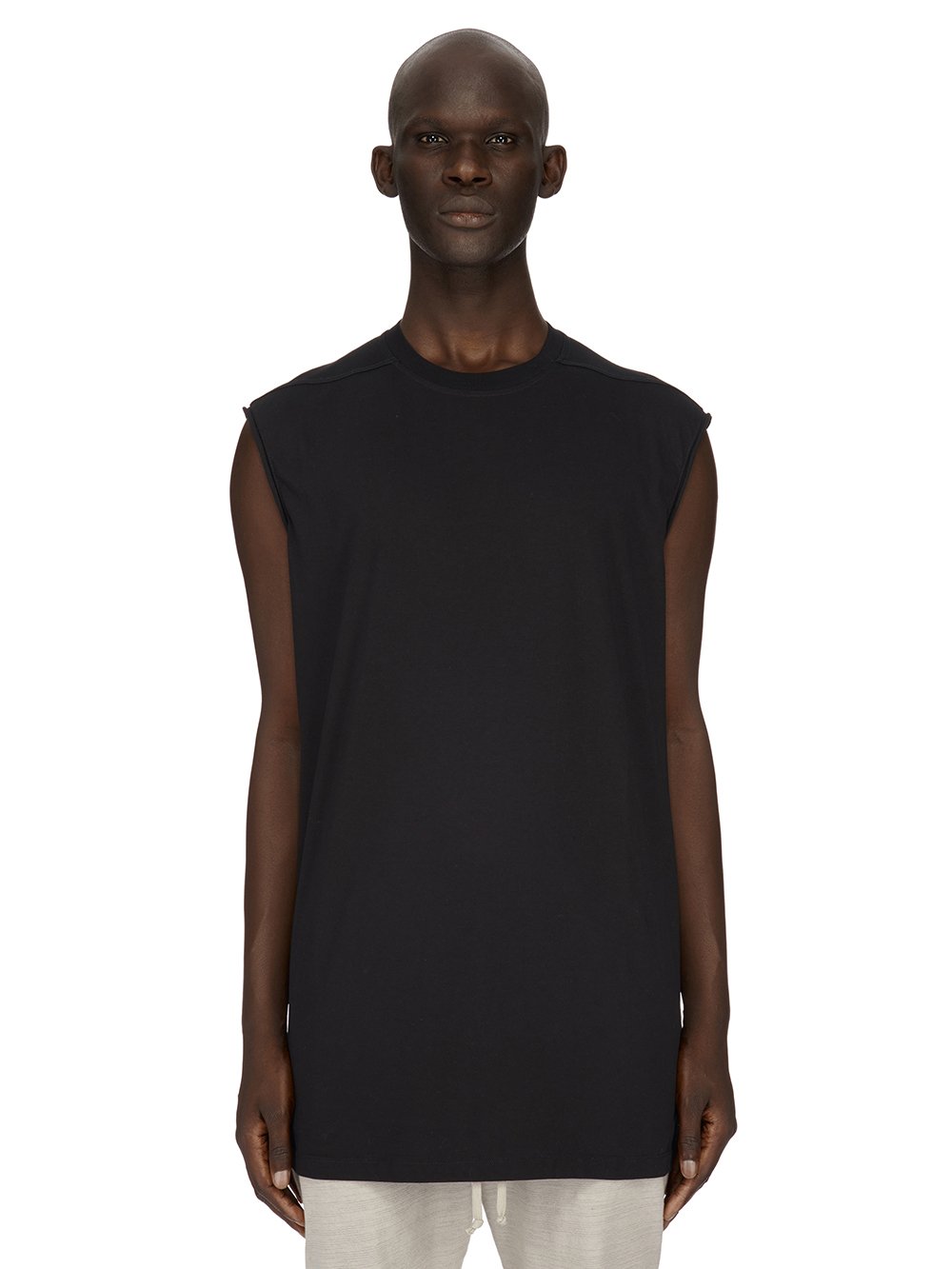 RICK OWENS FW23 LUXOR TARP T IN BLACK CLASSIC COTTON JERSEY RICK OWENS FW23 LUXOR TARP T IN BLACK CLASSIC COTTON JERSEY