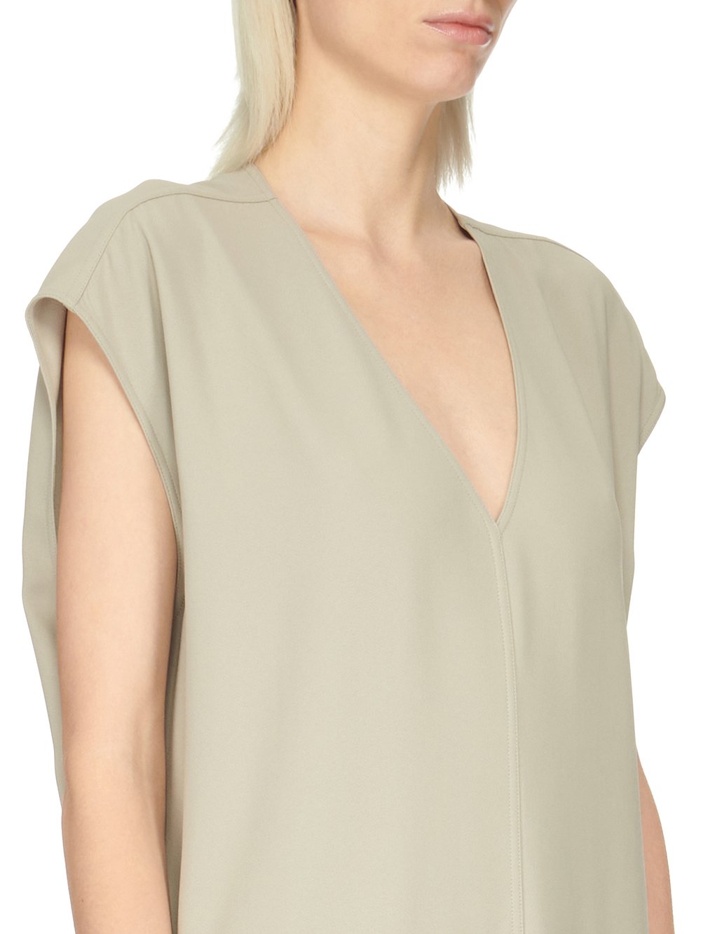 RICK OWENS FW23 LUXOR ARROWHEAD GOWN IN PEARL HEAVY CADY 