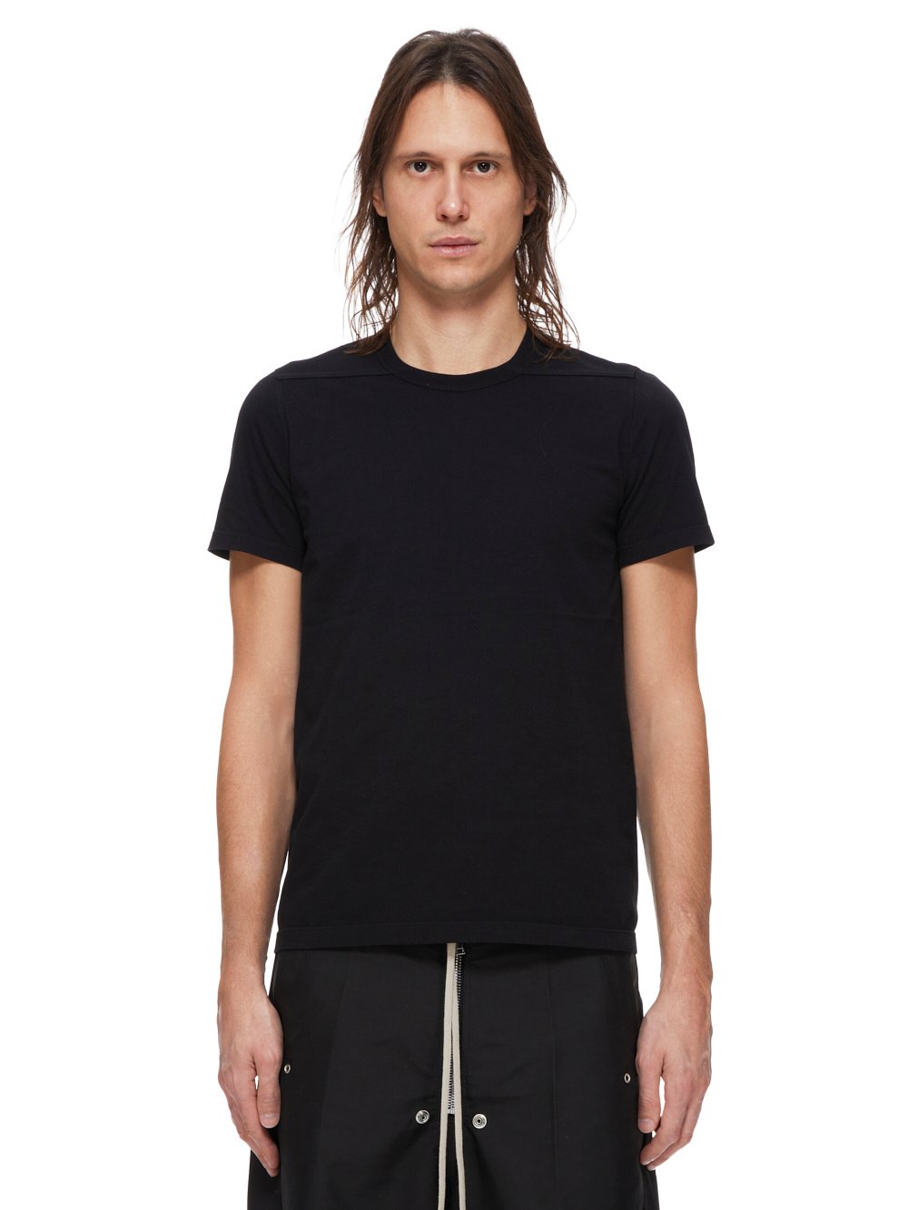 RICK OWENS FW23 LUXOR SHORT LEVEL T IN BLACK CLASSIC COTTON JERSEY RICK OWENS FW23 LUXOR SHORT LEVEL T IN BLACK CLASSIC COTTON JERSEY