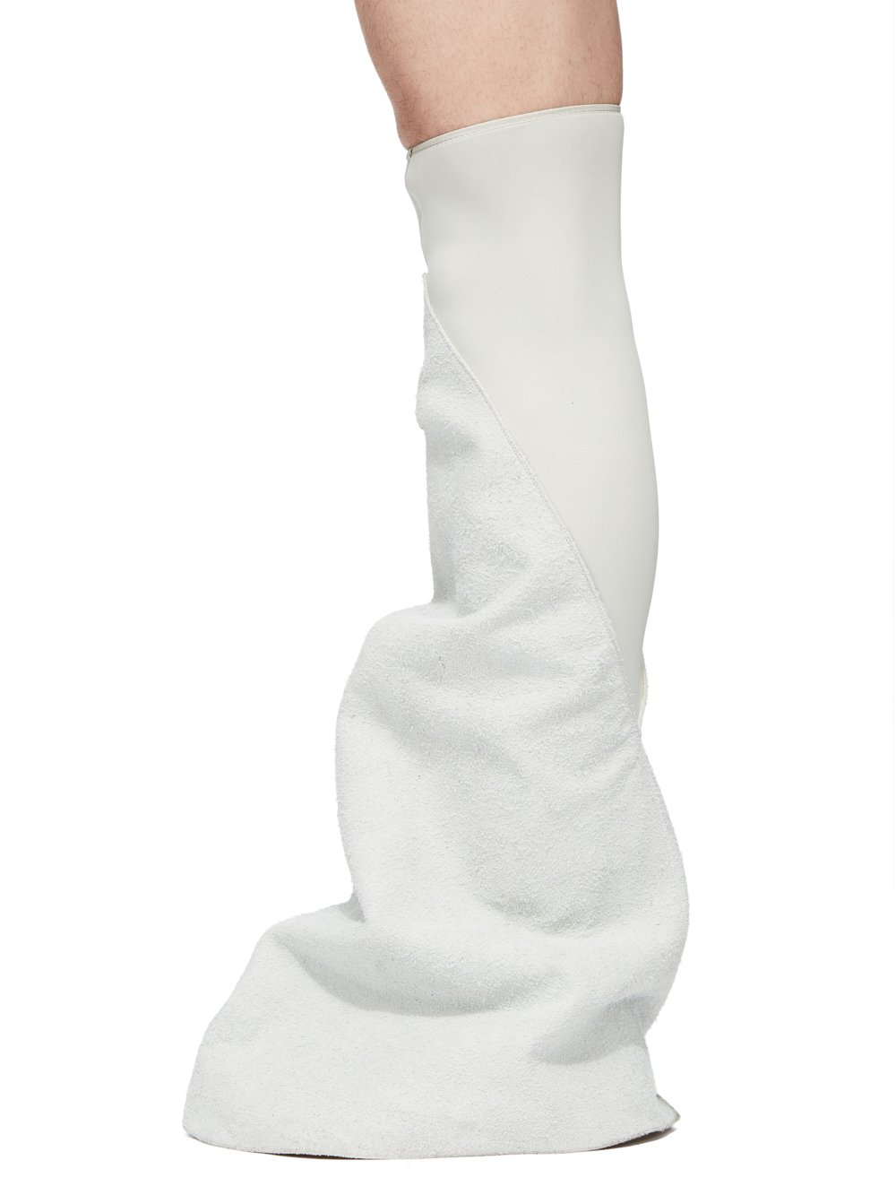 DRKSHDW FW23 LUXOR FETISH IN OYSTER SHAGGY COTTON SUEDE