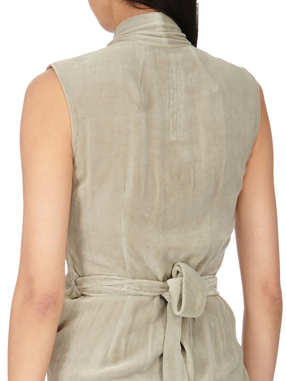 RICK OWENS FW23 LUXOR SL LONG WRAP GOWN IN PEARL VELVET