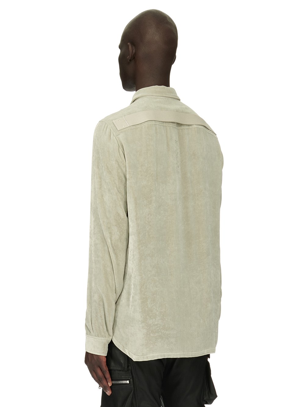 RICK OWENS FW23 LUXOR OUTERSHIRT IN PEARL VELVET