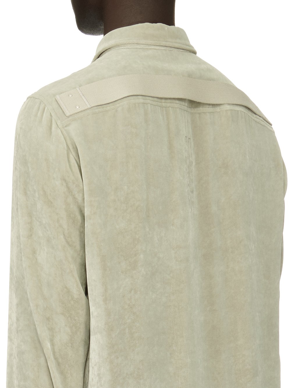 RICK OWENS FW23 LUXOR OUTERSHIRT IN PEARL VELVET