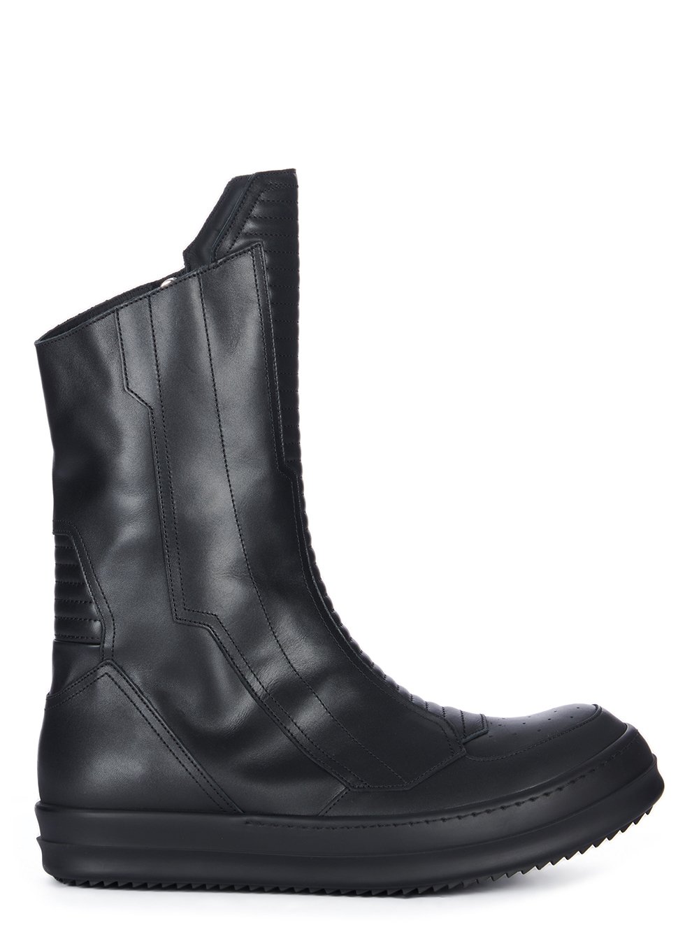 RICK OWENS FW23 LUXOR BIKER SNEAKS IN BLACK CORTINA GREASE CALF LEATHER RICK OWENS FW23 LUXOR BIKER SNEAKS IN BLACK CORTINA GREASE CALF LEATHER
