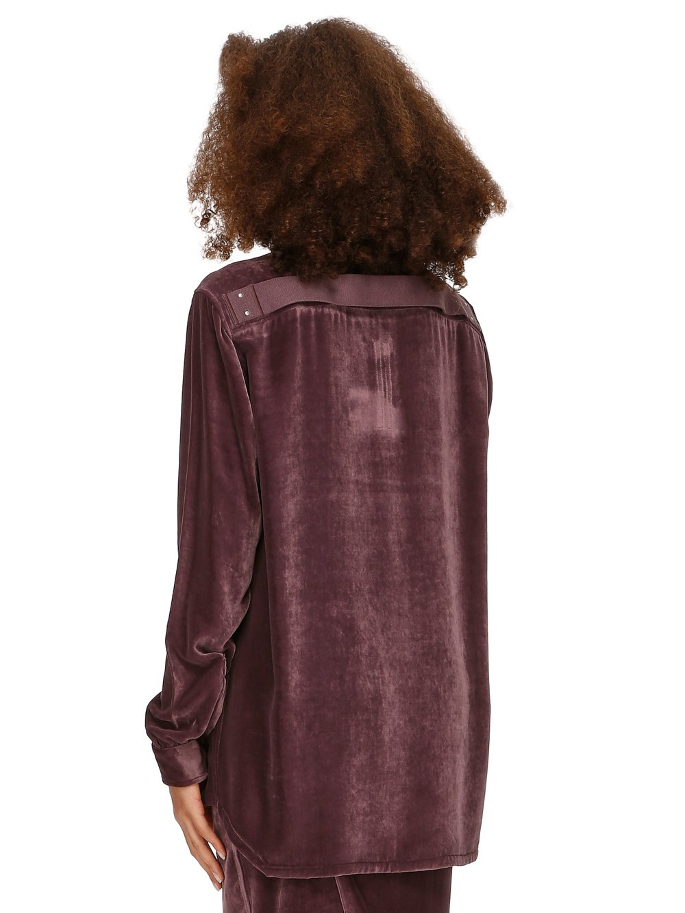 RICK OWENS FW23 LUXOR OUTERSHIRT IN AMETHYST PURPLE VELVET