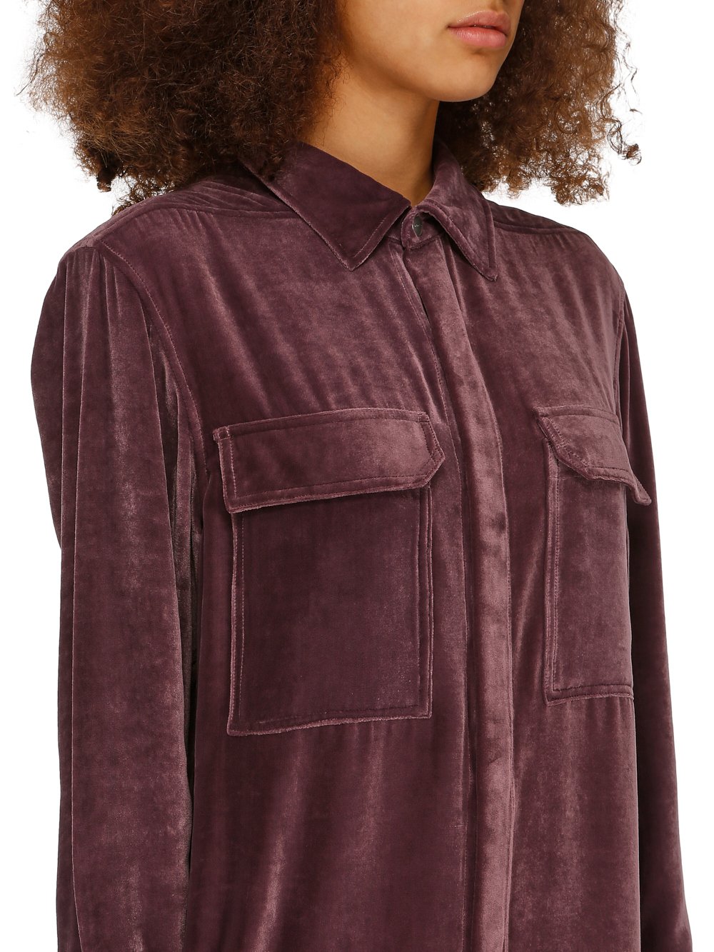 RICK OWENS FW23 LUXOR OUTERSHIRT IN AMETHYST PURPLE VELVET