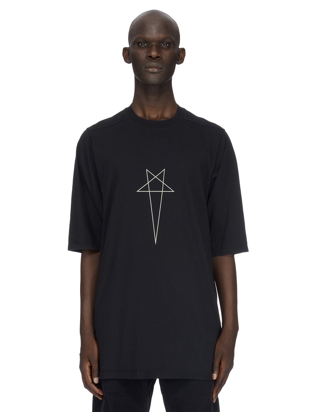 DRKSHDW FW23 LUXOR JUMBO SS T IN BLACK AND PEARL MEDIUM WEIGHT COTTON JERSEY