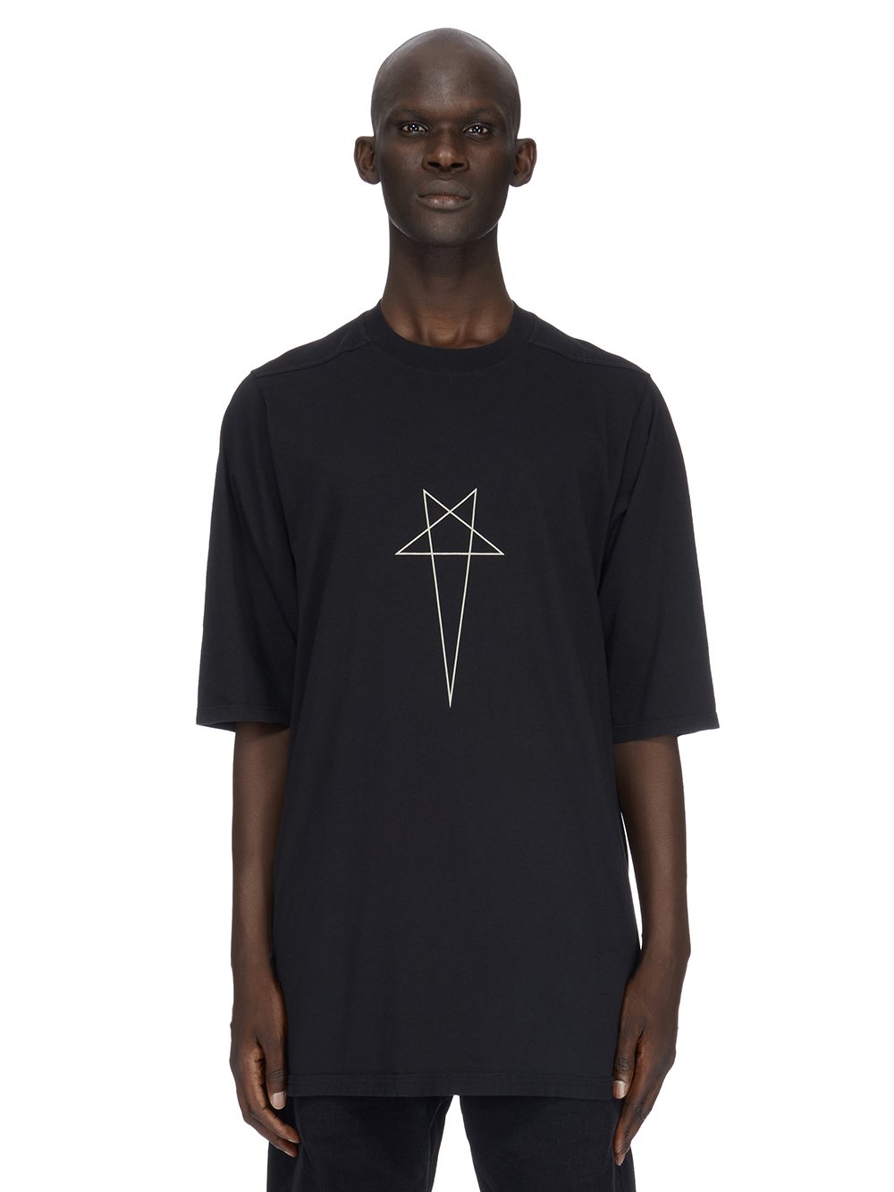 DRKSHDW FW23 LUXOR JUMBO SS T IN BLACK AND PEARL MEDIUM WEIGHT COTTON JERSEY