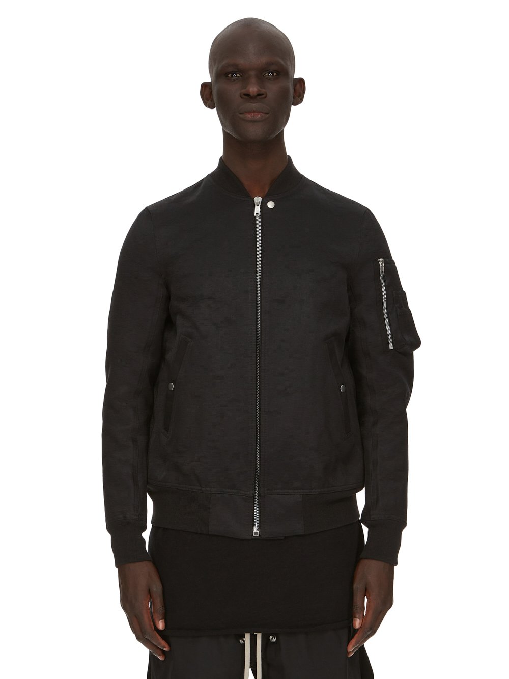 RICK OWENS FW23 LUXOR CLASSIC FLIGHT IN BLACK COTTON SILK DUCHESSE