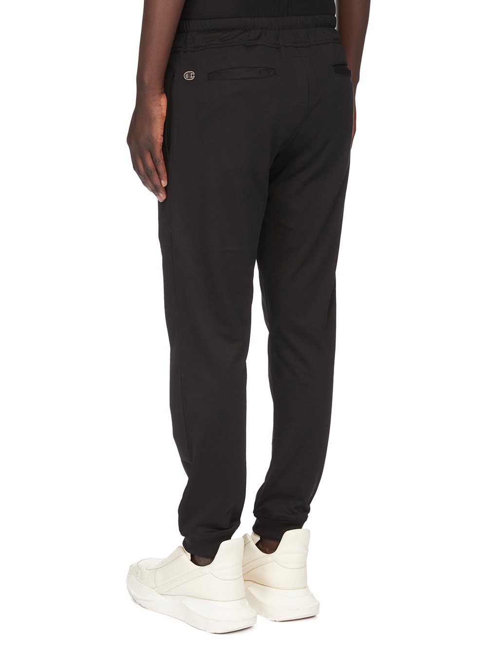 CHAMPION X RICK OWENS JOGGERS IN BLACK MEDIUM WEIGHT COTTON JERSEY 