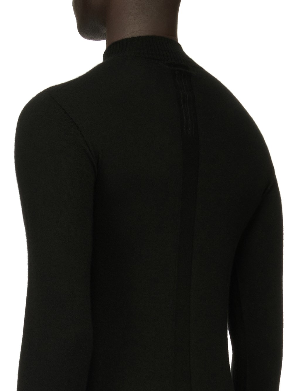 RICK OWENS FOREVER LEVEL LUPETTO SWEATER IN BLACK LIGHTWEIGHT RASATO KNIT