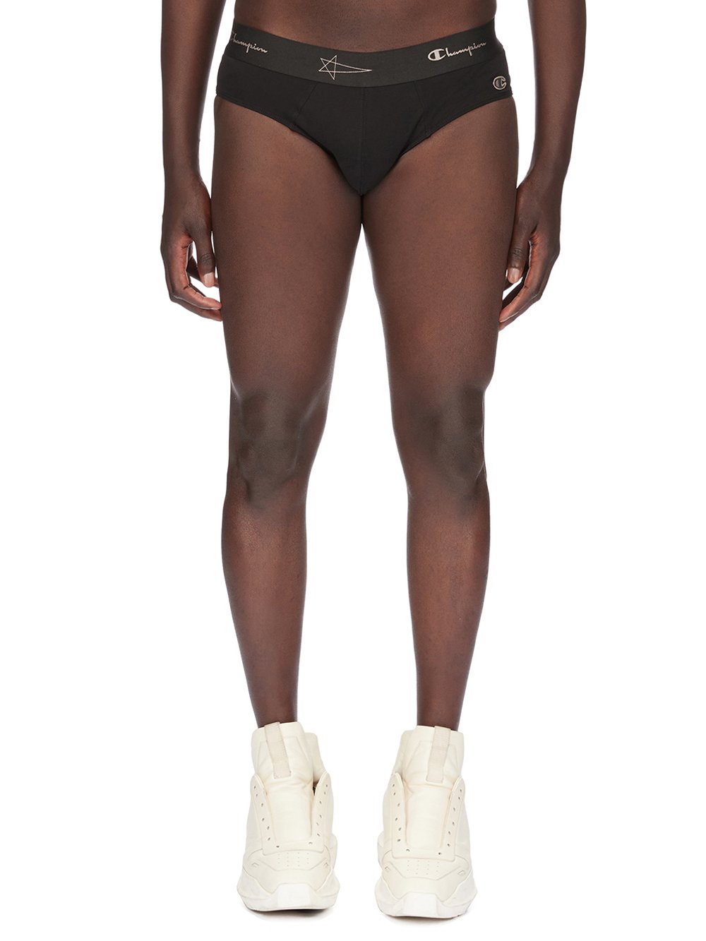 CHAMPION X RICK OWENS BRIEF IN BLACK MEDIUM WEIGHT COTTON JERSEY CHAMPION X RICK OWENS BRIEF IN BLACK MEDIUM WEIGHT COTTON JERSEY