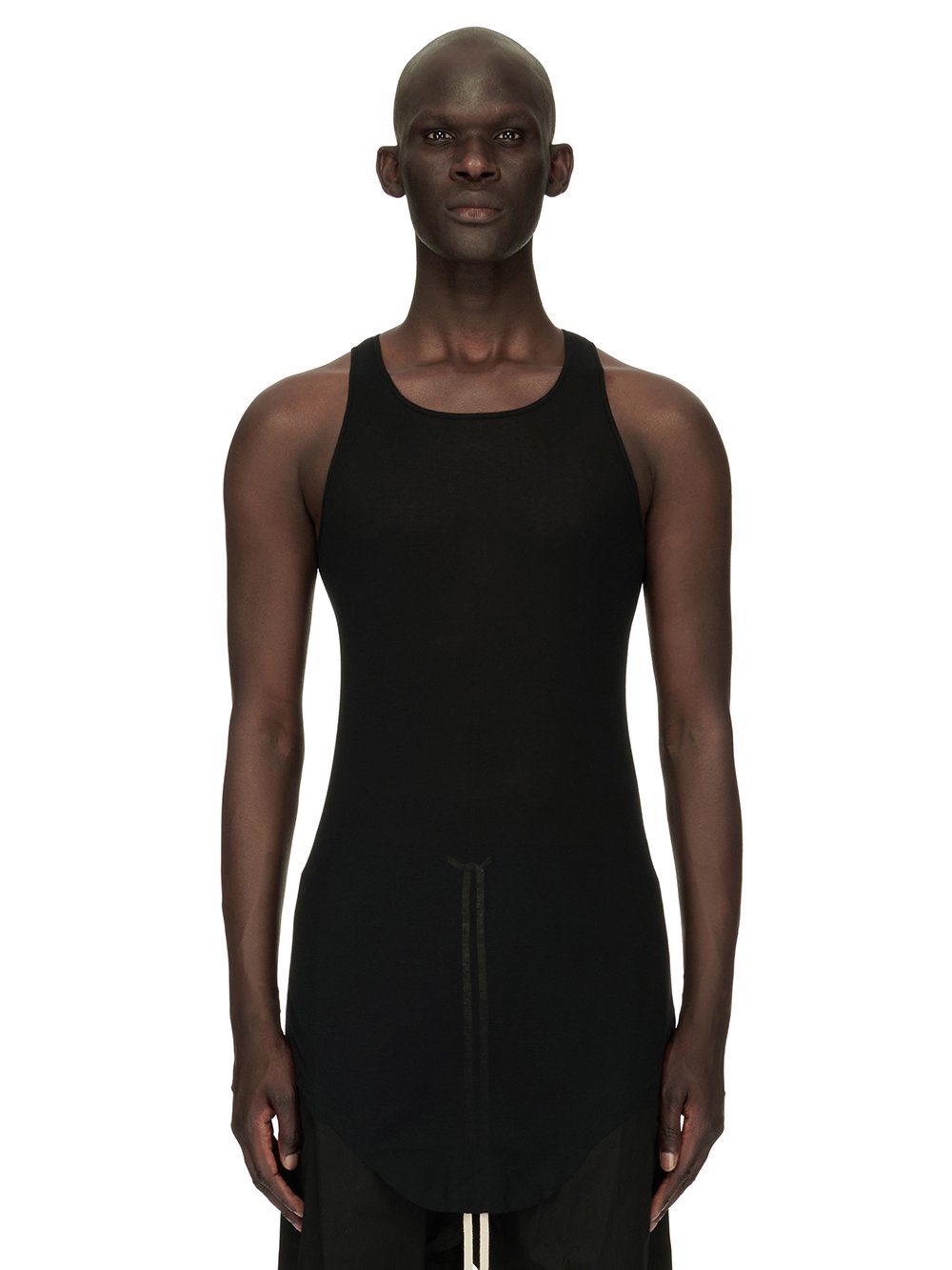 RICK OWENS FOREVER BASIC RIB TANK IN BLACK MINI RIB JERSEY RICK OWENS FOREVER BASIC RIB TANK IN BLACK MINI RIB JERSEY