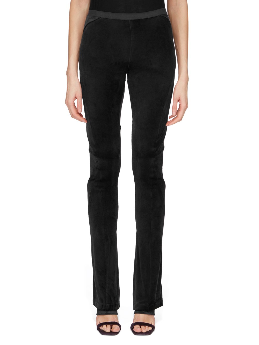 RICK OWENS FW23 LUXOR CARMEN PANTS IN BLACK VELVET JERSEY