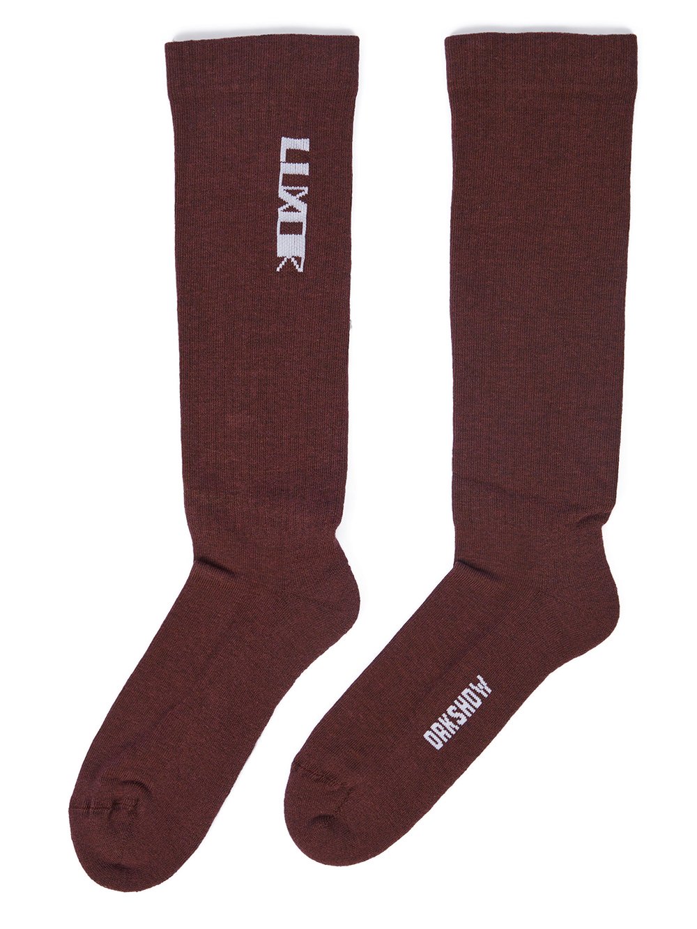 RICK OWENS FW23 LUXOR LUXOR SOCKS IN MAUVE AND MILK COTTON KNIT