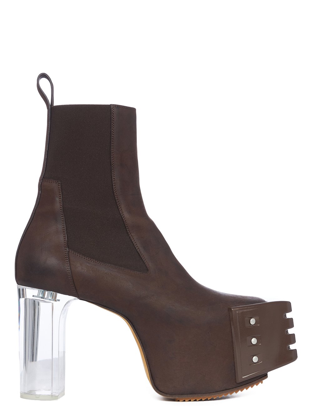 RICK OWENS FW23 LUXOR GRILLED PLATFORMS 45 IN BROWN GREYWOLF NUBUCK RICK OWENS FW23 LUXOR GRILLED PLATFORMS 45 IN BROWN GREYWOLF NUBUCK