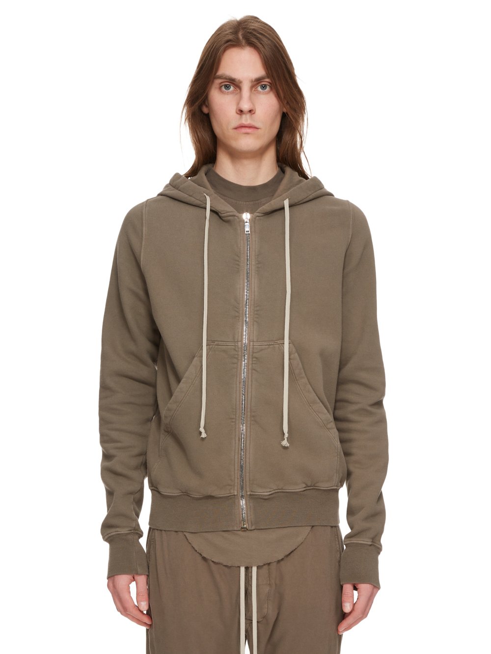 RICK OWENS FW23 LUXOR JASON'S HOODIE IN DUST AND PEARL FURKA HEAVY SWEATSHIRT 