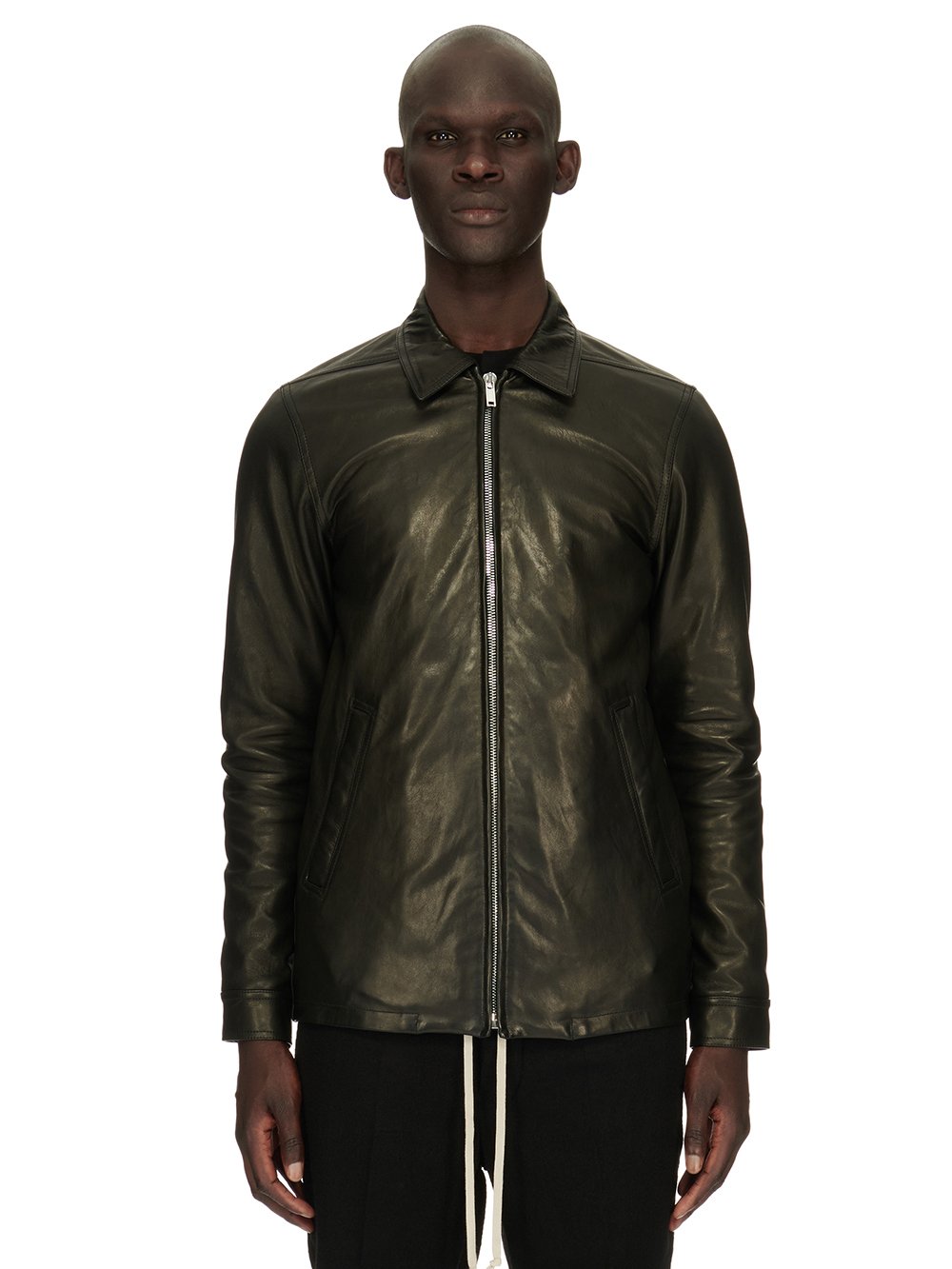 RICK OWENS FW23 LUXOR BRAD JKT IN BLACK VEG NAPPA LAMB