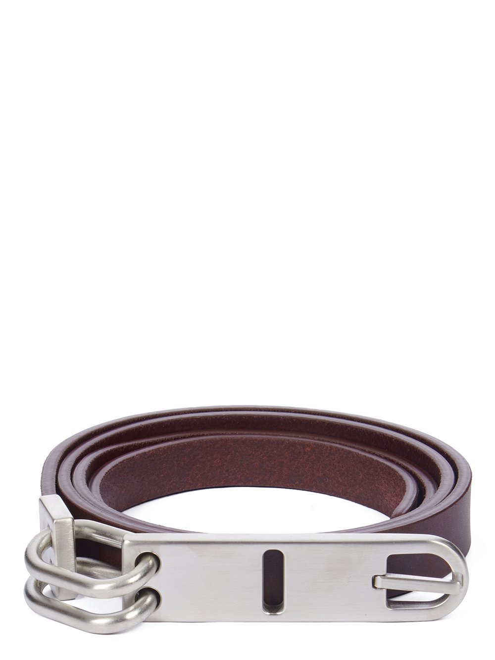 RICK OWENS FW23 LUXOR TONGUE BELT IN AMETHYST GROPPONE COW LEATHER