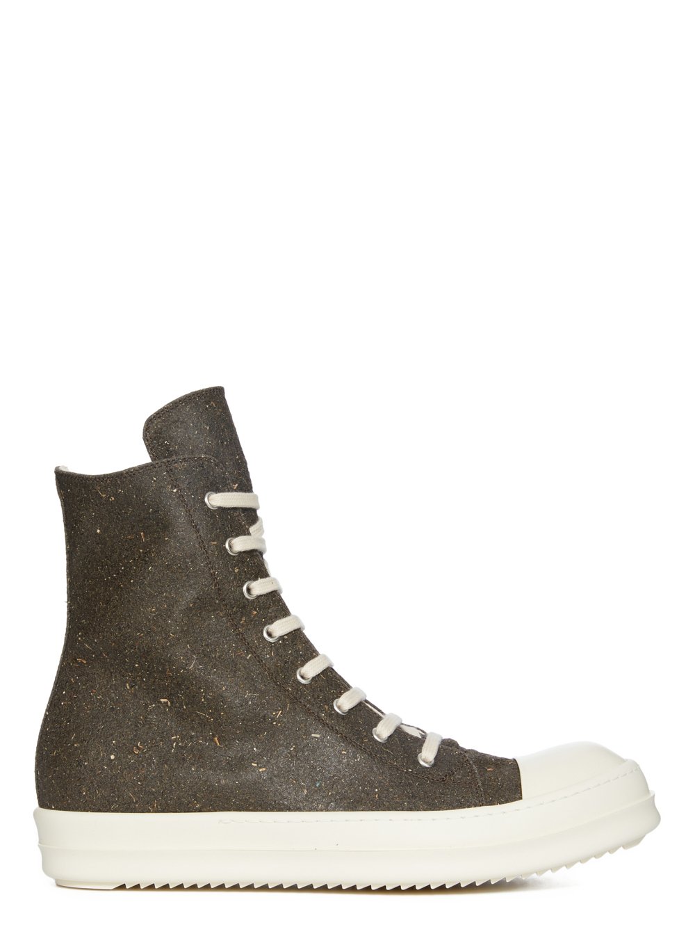 DRKSHDW FW23 LUXOR SNEAKS IN DIRT BROWN AND MILK COATED SEAWEED