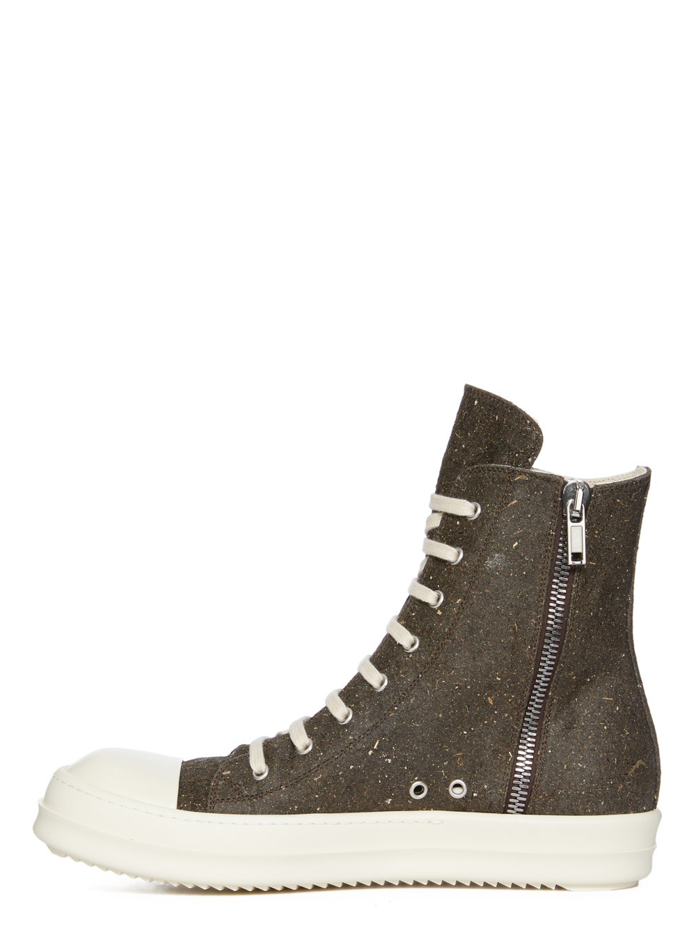 DRKSHDW FW23 LUXOR SNEAKS IN DIRT BROWN AND MILK COATED SEAWEED