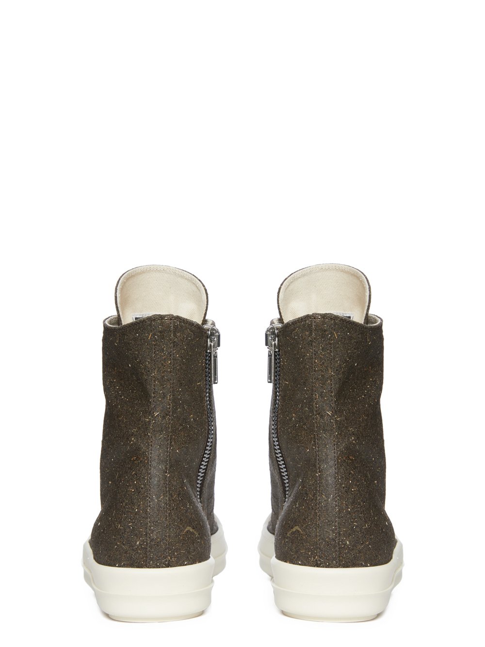 DRKSHDW FW23 LUXOR SNEAKS IN DIRT BROWN AND MILK COATED SEAWEED