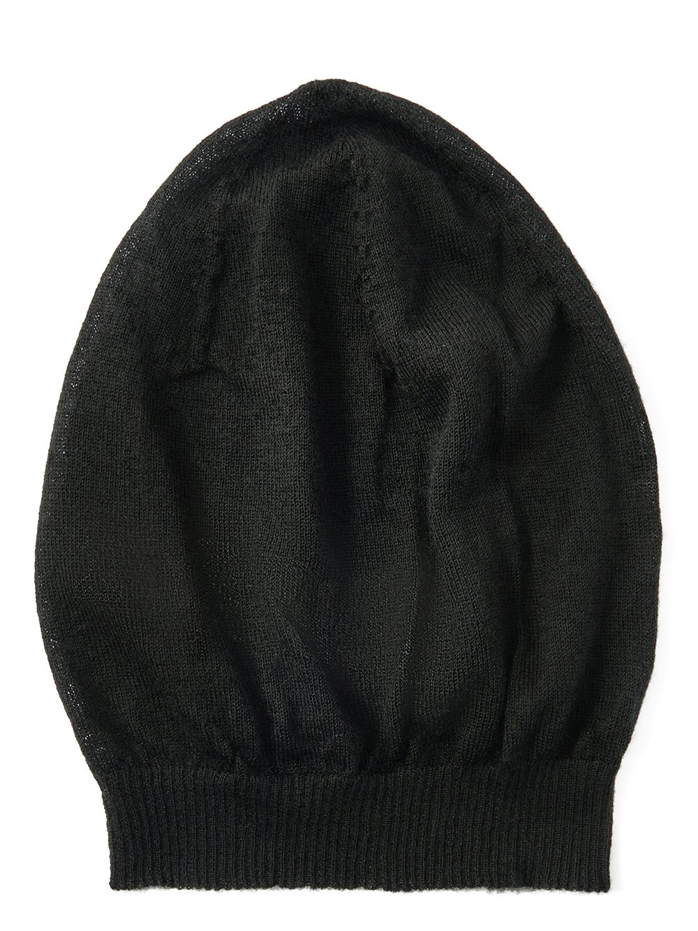 RICK OWENS FW23 LUXOR MEDIUM HAT IN BLACK LIGHTWEIGHT RASATO KNIT