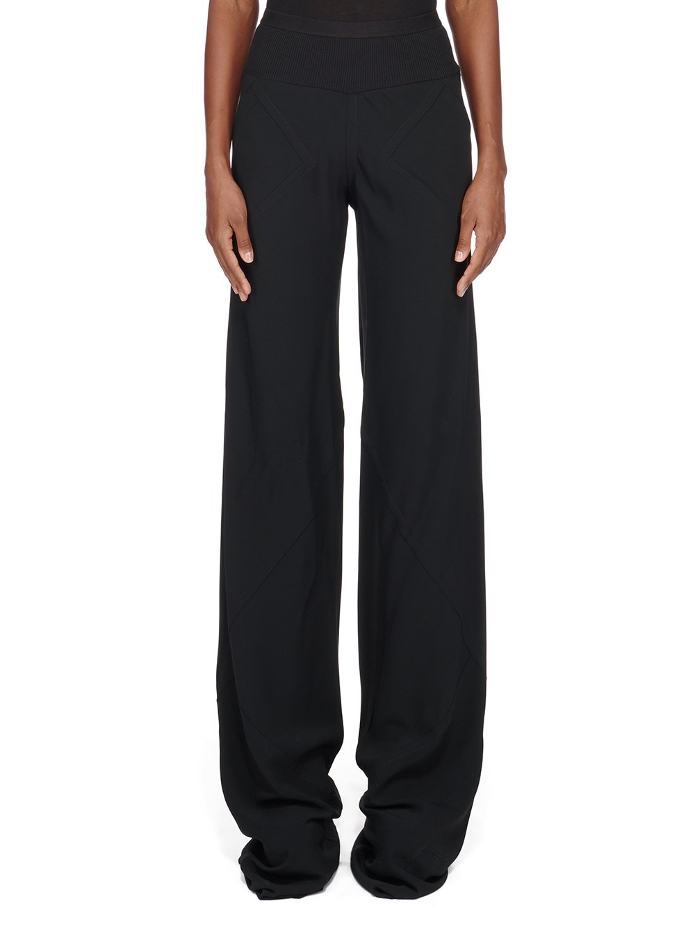 RICK OWENS FW23 LUXOR BIAS IN BLACK HEAVY CADY RICK OWENS FW23 LUXOR BIAS IN BLACK HEAVY CADY