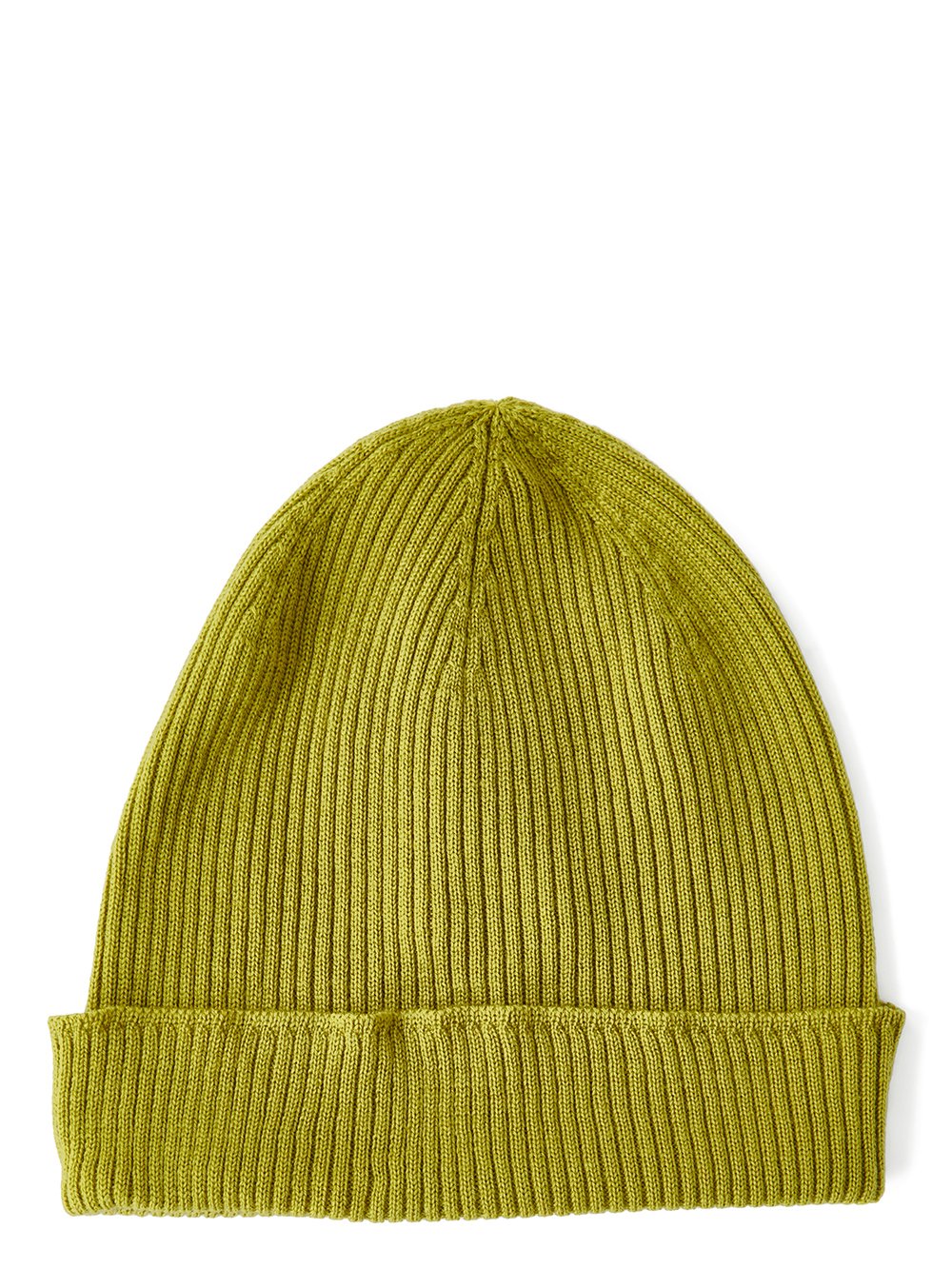 RICK OWENS FW23 LUXOR HAT IN ACID YELLOW LIGHTWEIGHT RIBBED KNIT