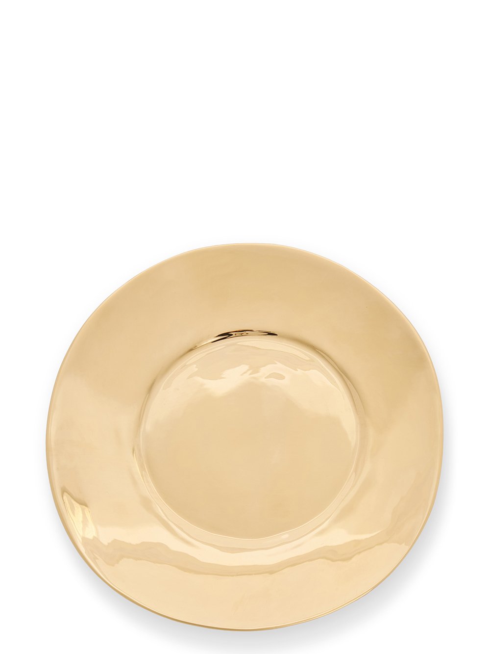 RICK OWENS MEDIUM PLATE IN GOLD TONE BRONZE.