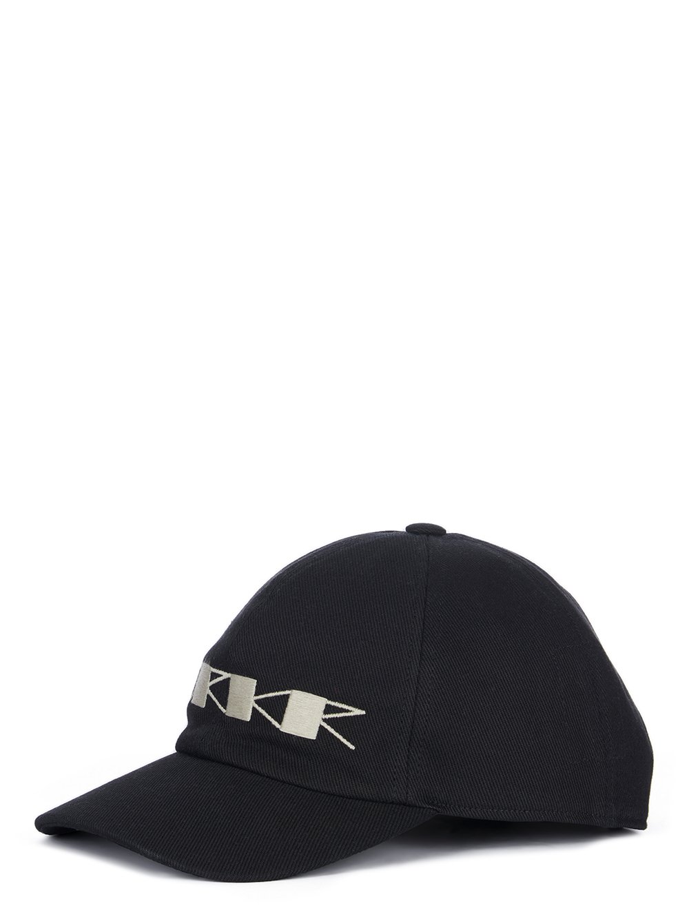 RICK OWENS FW23 LUXOR BASEBALL CAP IN BLACK AND PEARL 13OZ OVERDYED DENIM