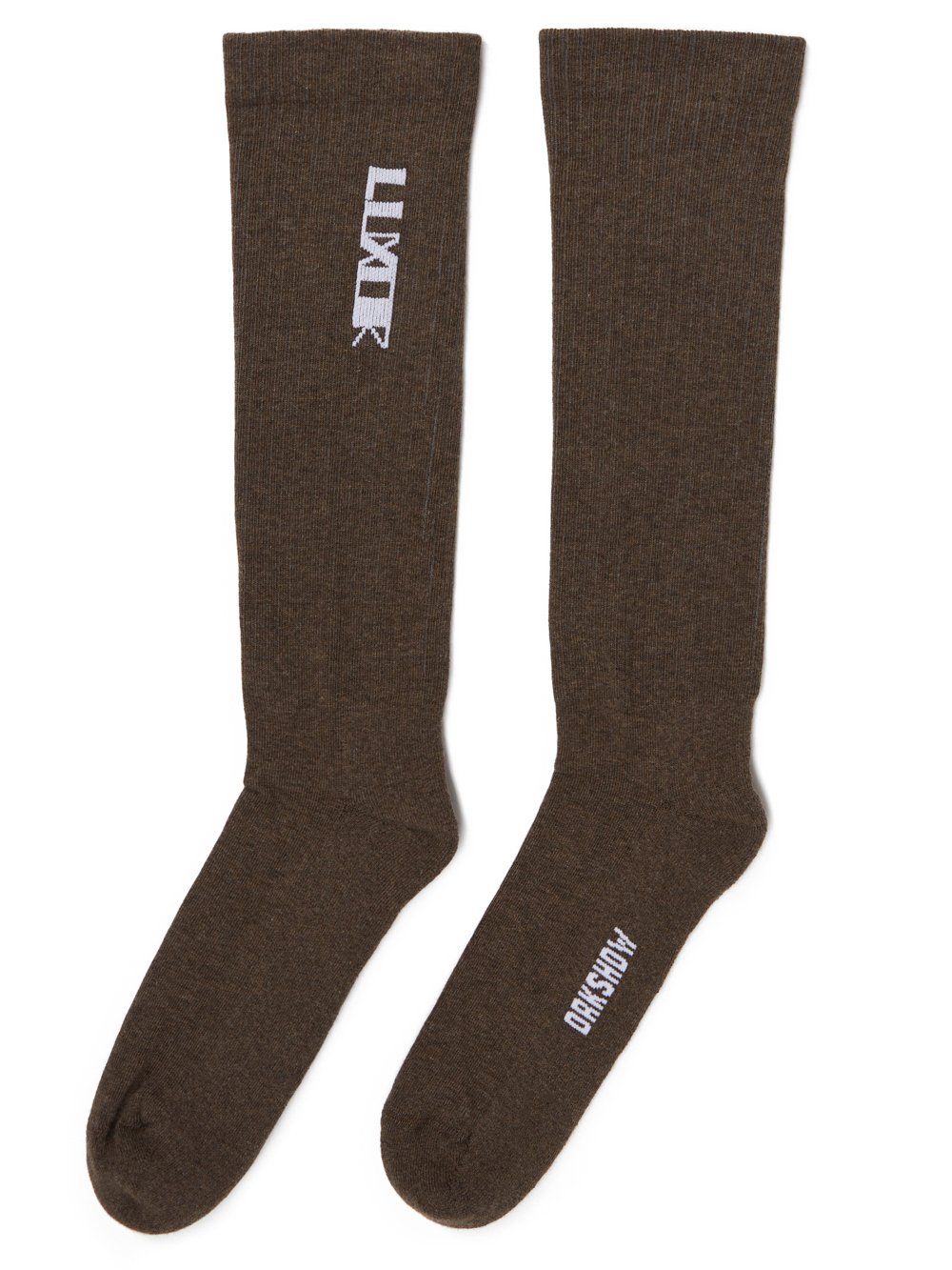 RICK OWENS FW23 LUXOR LUXOR SOCKS IN DUST AND MILK COTTON KNIT