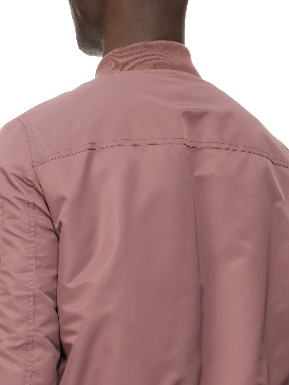 DRKSHDW FW23 LUXOR FLIGHT BOMBER IN MAUVE AND PALE GREEN RECYCLED BOMBER
