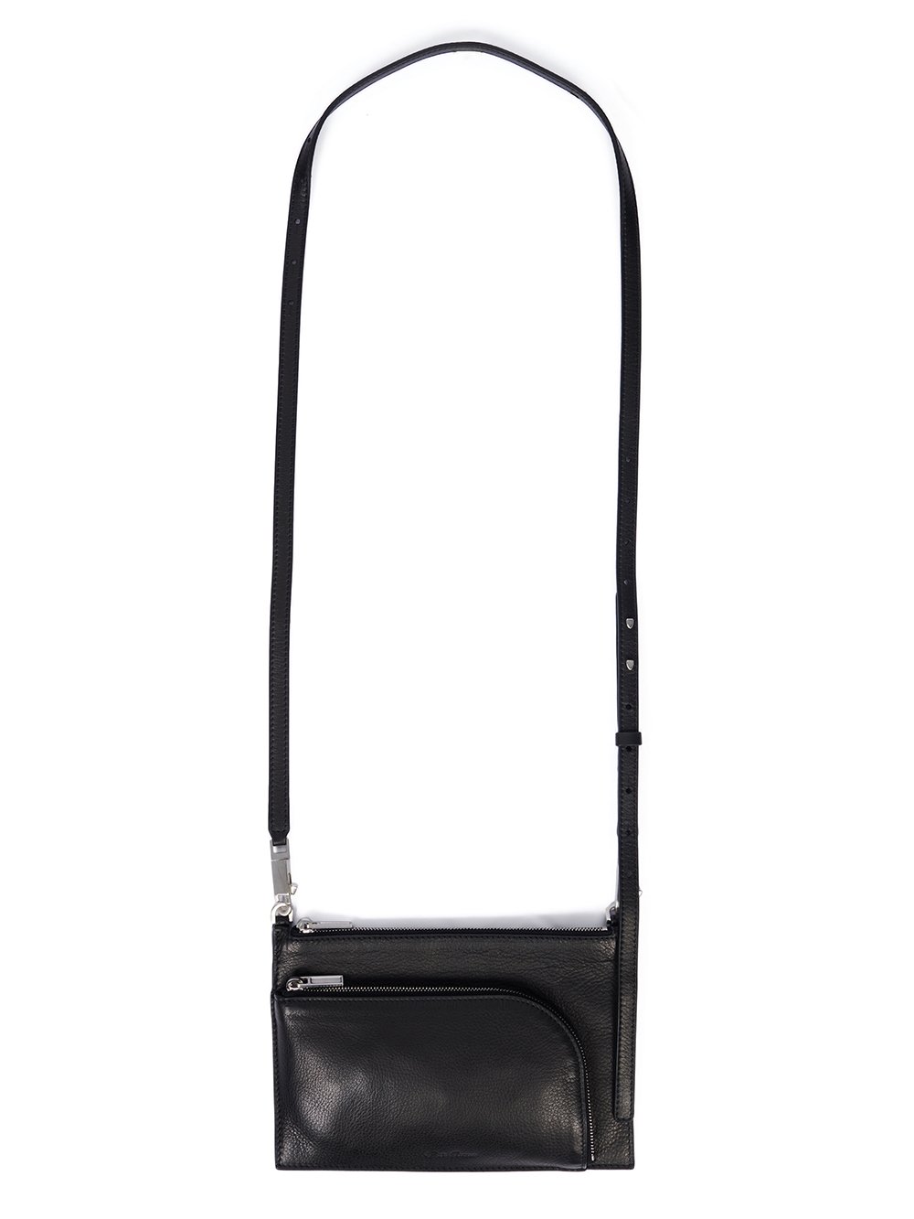 RICK OWENS FW23 LUXOR CLUB POUCH IN BLACK SOFT GRAIN COW LEATHER