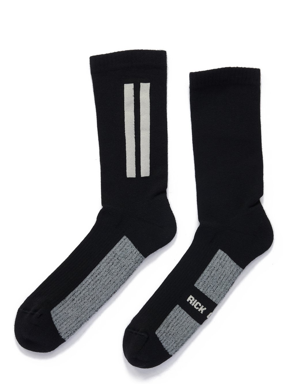 RICK OWENS FW23 LUXOR GLITTER SOCKS IN BLACK AND PEARL COTTON KNIT