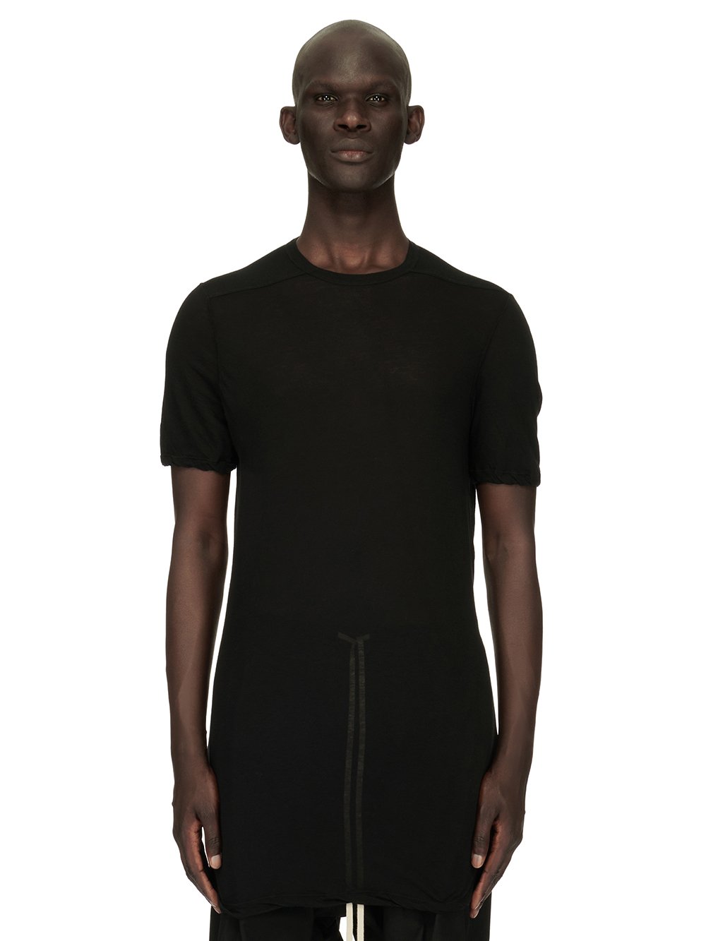 RICK OWENS FOREVER LEVEL T IN BLACK UNSTABLE COTTON