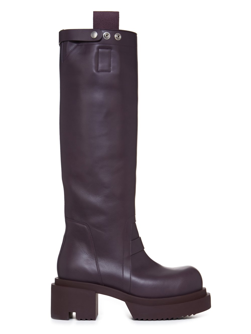 RICK OWENS FW23 LUXOR PULL ON BOGUN IN AMETHYST PURPLE CORTINA GREASE CALF LEATHER RICK OWENS FW23 LUXOR PULL ON BOGUN IN AMETHYST PURPLE CORTINA GREASE CALF LEATHER