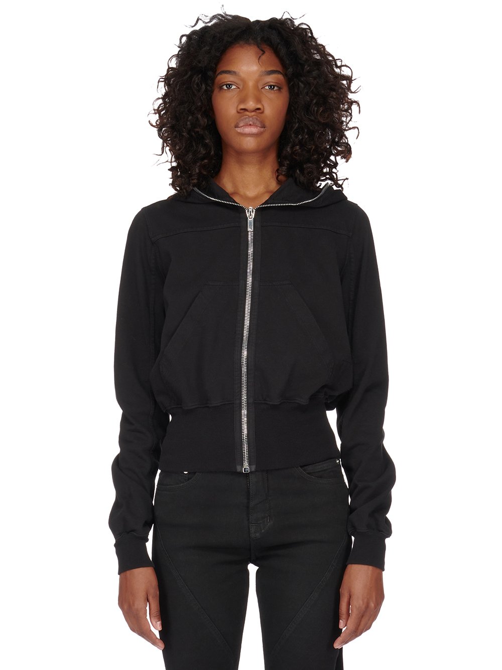 RICK OWENS FW23 LUXOR SMALL GIMP HOODIE IN BLACK COMPACT HEAVY COTTON JERSEY RICK OWENS FW23 LUXOR SMALL GIMP HOODIE IN BLACK COMPACT HEAVY COTTON JERSEY