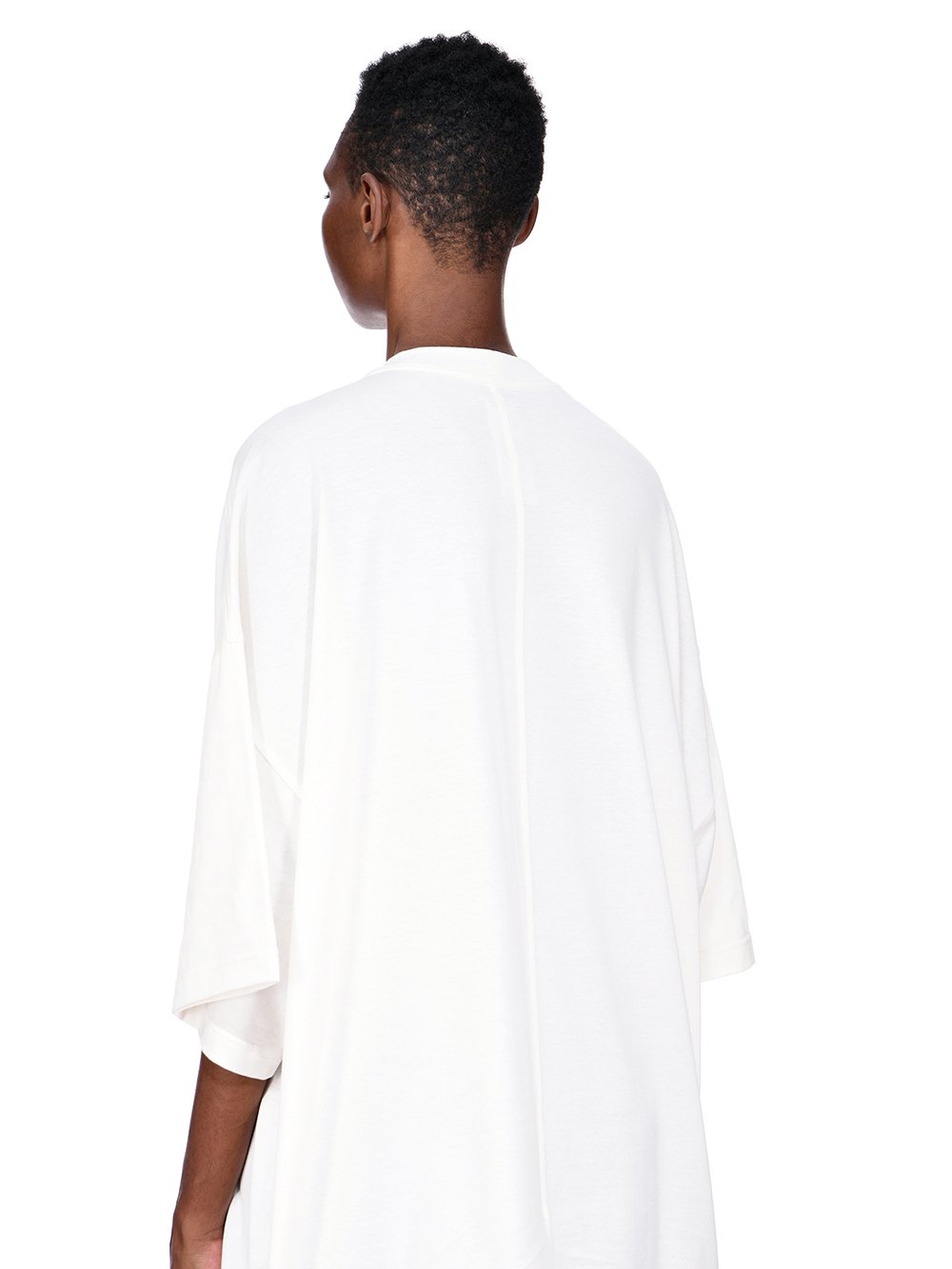 CHAMPION X RICK OWENS TOMMY T IN MILK WHITE MEDIUM WEIGHT COTTON JERSEY 